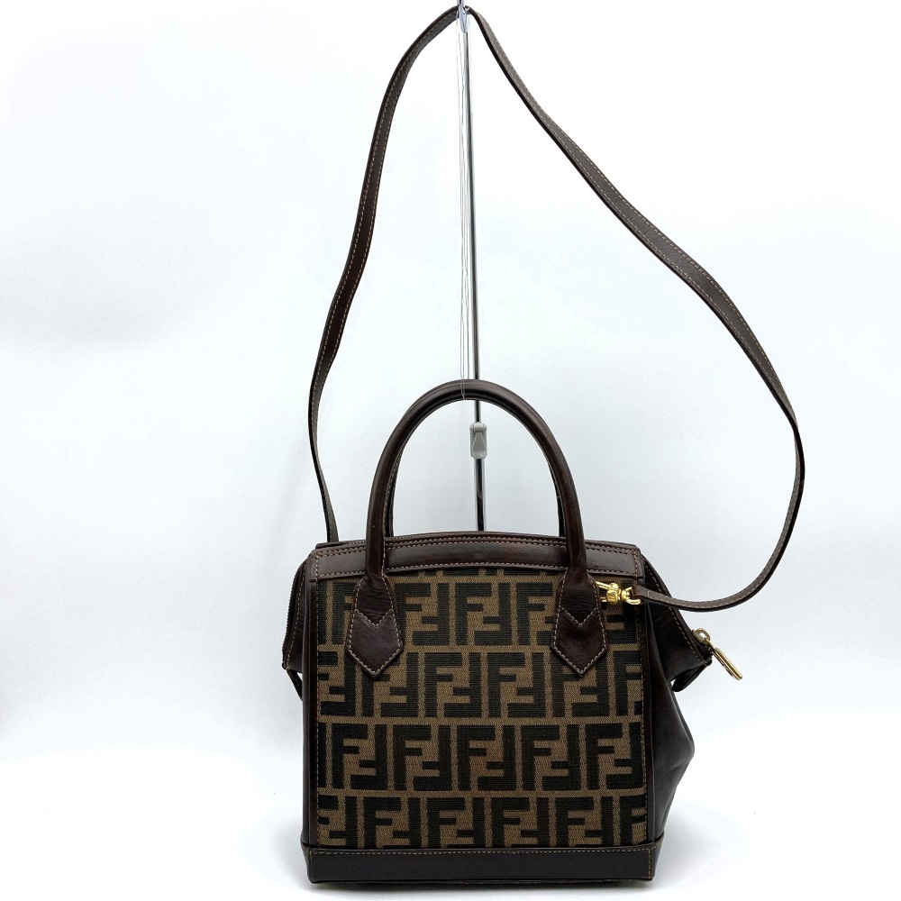 Fendi Zucca Pattern 2-Way Shoulder Bag Brown - image 3